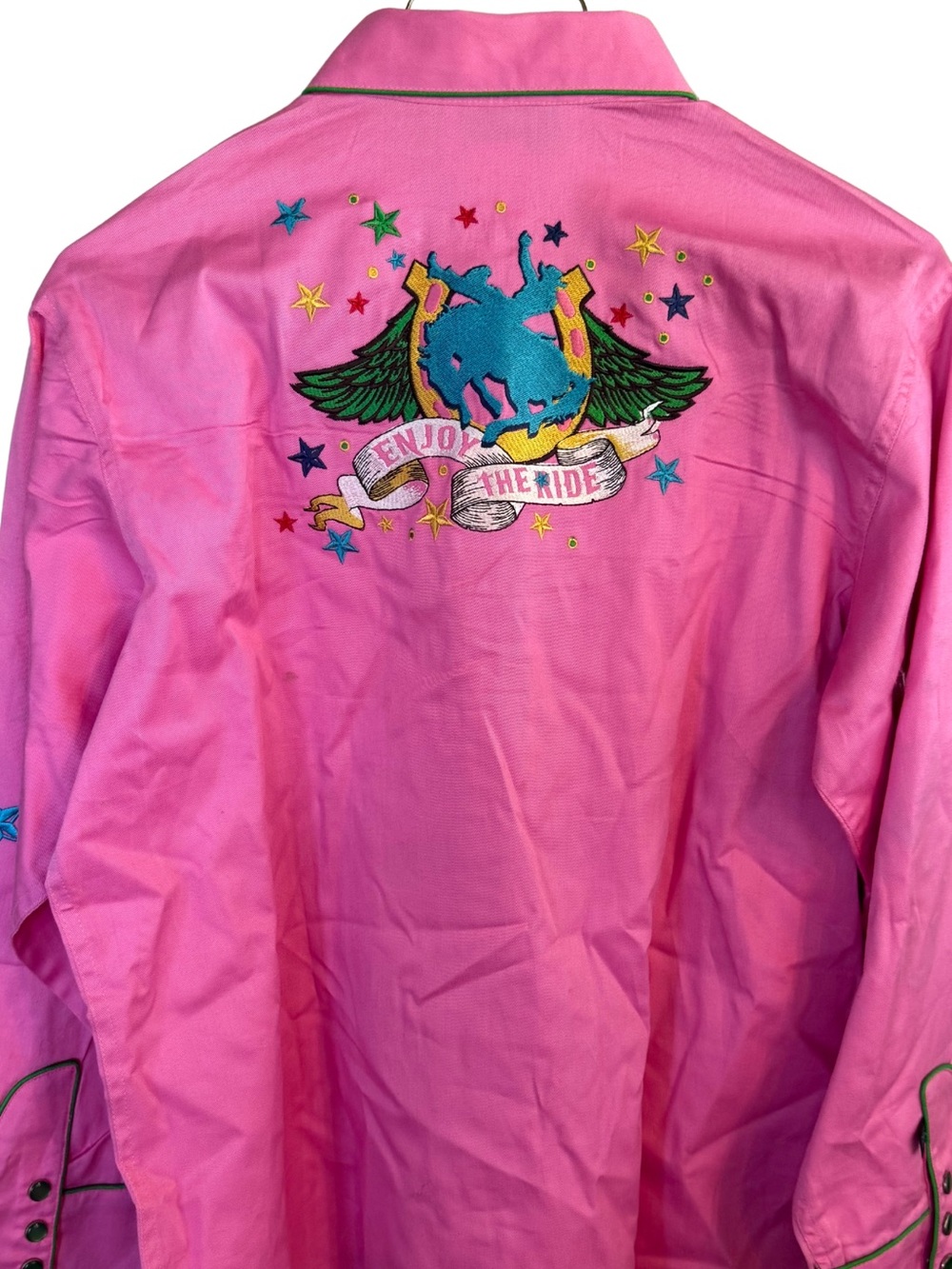 Girls Pink Embroidered Western Shirt - Picture 4 of 4